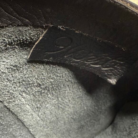 VINTAGE NINE WEST Women's Size 7 Pebbled Leather Flat Cowboy Boot Black Pull On - Picture 5 of 13